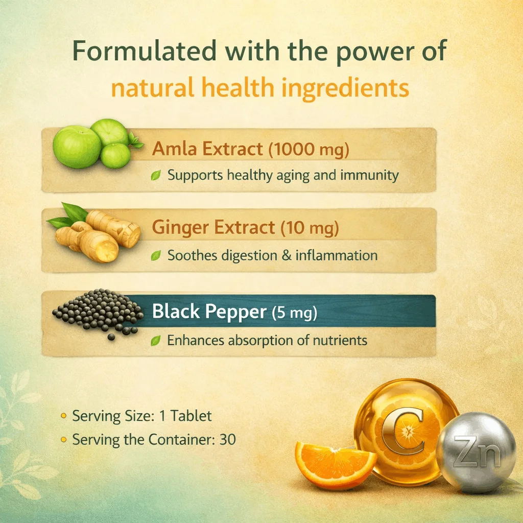 Vitamin C with Amla Extract + Zinc Tablet - Image 7